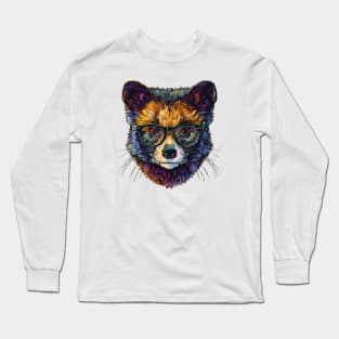 Smarty Marten: The Glasses-Wearing Critter Long Sleeve T-Shirt